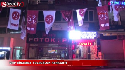 Polis MHP'nin pankartını indiremedi!