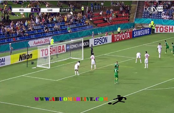 مشاهده اهداف الابيض الاماراتي مع اسود الرافدين 2/3 وانتهت بفوز الامارات واحتلالها المركز الثالث في بطوله اسيا 2015 المقامه في استراليا
