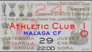 1/4 Copa (vuelta): Athletic 1 - Málaga CF 0 (29/01/15)