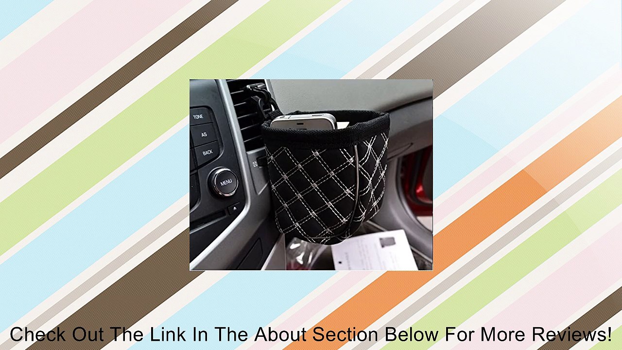 EFORCAR(R) 1PCS Car Air Wind Outlet Mini Clutter Pouch Storage Bag Box Holder Red and White Thread Line (White Thread) Review