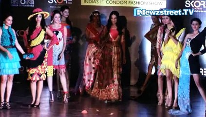 Hot scoop: Mugdha Godse wears condom made dress