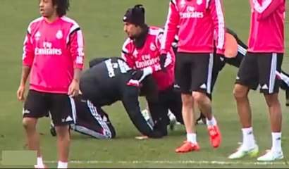 Fantastica llave de Fabio Coentrao a un utilero del Real Madrid
