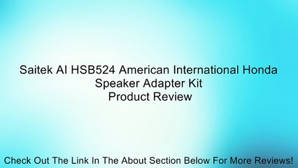 Saitek AI HSB524 American International Honda Speaker Adapter Kit Review