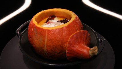 Soupe de potimarron et gnocchis, crème fouettée à l’amaretto par Denny Imbroisi (#DPDC)