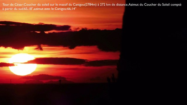 Coucher de soleil sur le Canigou depuis la Tour de César 28 01 2015