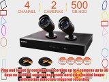 LaView 4 Channel Complete 960H Security System w/Remote Viewing 500GB HDD 2 x 600TVL Bullet