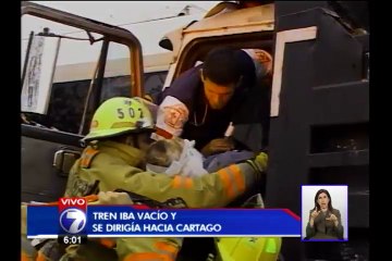 Reportan choque de vagoneta contra el tren que viajaba hacia Cartago