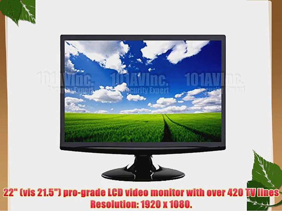 101AV Security Monitor 21.5-Inch Professional Color LED LCD Screen Audio Video Display with