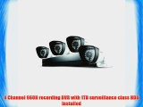Samsung SDS-S3042 4 Channel CCTV Surveillance DVR Security System 1TB HDD 4 720TVL Box Cameras