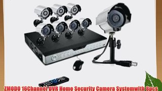 ZMODO 16Channel DVR Home Security Camera Systemwith 8pcs 600TVL Day/Night Weatherproof Hi-Resolution