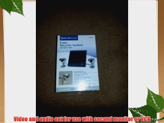 Color Security System with Two Infrared Night Vision Cameras and Flat Panel M...