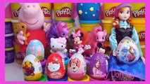 frozen play doh kinder surprise eggs spiderman peppa pig lps violetta 3 egg surprise