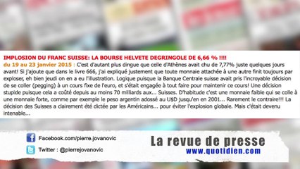 P. Jovanovic  Revue de presse spéciale BCE  Banque Nationale Suisse