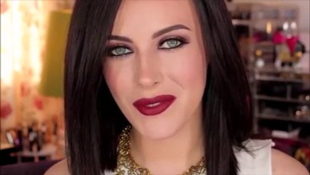 Makeup Tutorial 2015 | Dark Lips & Metallic Plum Eyes Makeup