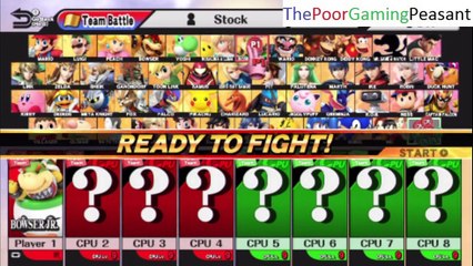 Super Smash Bros. For Wii U 8 Player Team Battle - Playing As Bowser Jr.