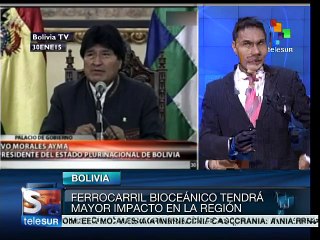 Destaca Evo Morales beneficios económicos del ferrocarril bioceánico