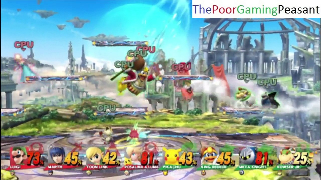 Super Smash Bros. For Wii U 8 Player Team Battle - Playing As Luigi