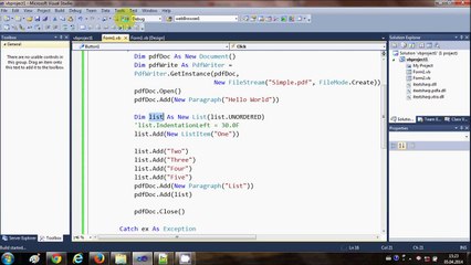 Visual Basic .NET Tutorial 48 - How to create Lists with iTextSharp PDF file