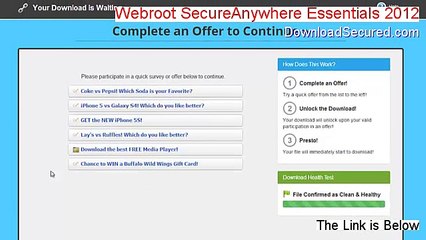 Webroot SecureAnywhere Essentials 2012 Serial [Instant Download]