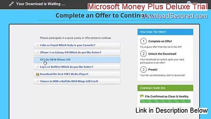 Microsoft Money Plus Deluxe Trial (US Only) Download - Instant Download