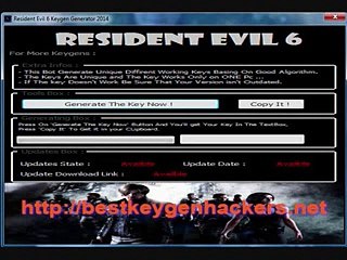 Resident Evil 6 Keygen Generator 2014 - simple solution to access Resident Evil 6 game