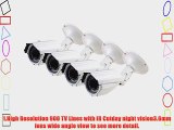 TMEZON 4 Pack 960H 900TVL CCTV Home Security Night Vision Camera Color IR Cut 3.6mm Wide Angle