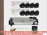 GW Security High End 8 Channel CCTV DVR Surveillance Security Camera System with 8 x 1000TVL