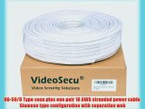 VideoSecu 300ft RG59/U Coaxial 18/2 Video Power Siamese Cable Wire Cord for CCTV Home DVR Security