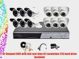 iPower Security SCCMBO0012-2T 16 Channel 2TB HDD Full D1 DVR Security Surveillance System with