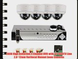 GW Security 4 Channel CCTV DVR Outdoor / Indoor Security Camera System with (4) 1000TVL 720P