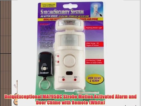 UniquExceptional MA795DC Strobe Motion Activated Alarm and Door Chime with Remote (White)