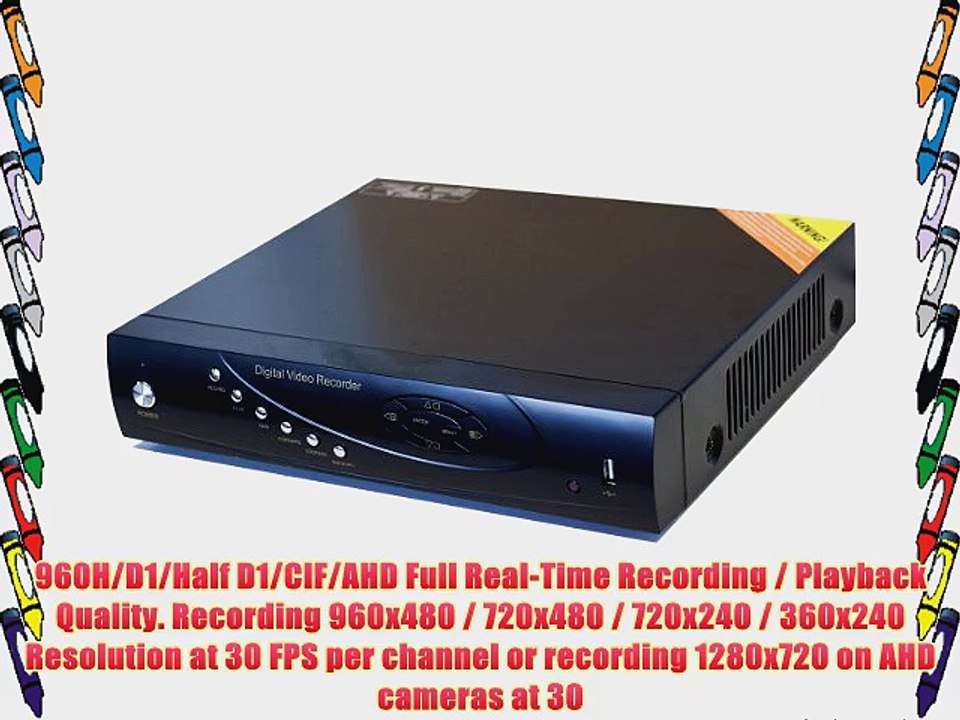 Aposonic H.264 CCTV 4-Channel Full 960H / AHD Real-Time Surveillance Standalone DVR HDMI/VGA