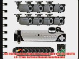 GWSecurity 8CH400WHD 8 Channel DVR   8 x 1000TVL (720P) Vari-Focal Zoom 147 feet IR Outdoor