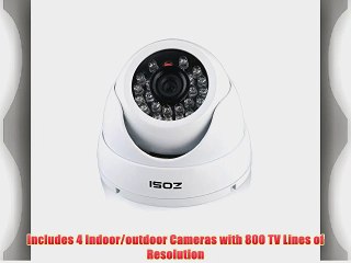ZOSI 8CH Channel DVR 800TVL Outdoor Vandalproof Dome IR CCTV Video Home Security Camera System