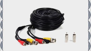Masione 4 PACK 50ft security camera video audio power cable wire cord for cctv dvr surveillance