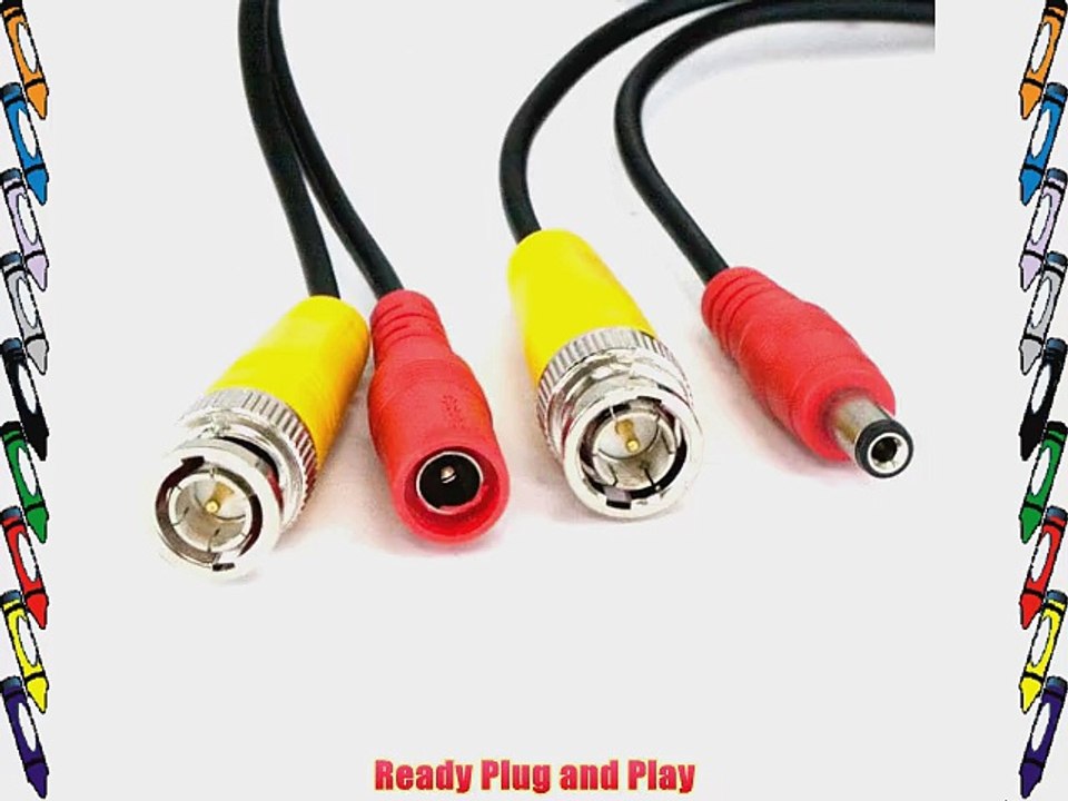 GW 4 x 200 Feet Pre-made All-in-One BNC Video and Power Cable with Connectors for Surveillance