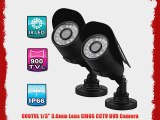 2 Packs FLOUREON? 900TVL High Resolution 1/3 3.6mm Lens 24 IR Led 15m Night Vision IP66 Waterproof