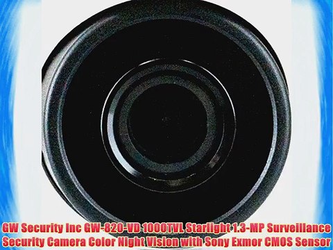 GW Security Inc GW-820-VD 1000TVL Starlight 1.3-MP Surveillance Security Camera Color Night