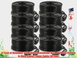 8 Pack of Defender 60ft Camera Extension Wire 4 PIN DIN Female to Male Video/Power Cable (DF10W)