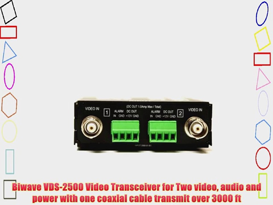 Biwave VDS-2500 Video Transceiver for Two video audio and power with one coaxial cable transmit