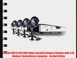 Zmodo 8CH H.264 DVR Video Security Camera System with 4 IR Outdoor Surveillance Cameras - No