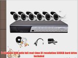 iPower Security SCCMBO0004-500G 8-Channel 500GB Hard Disk Full D1 DVR Security Surveillance