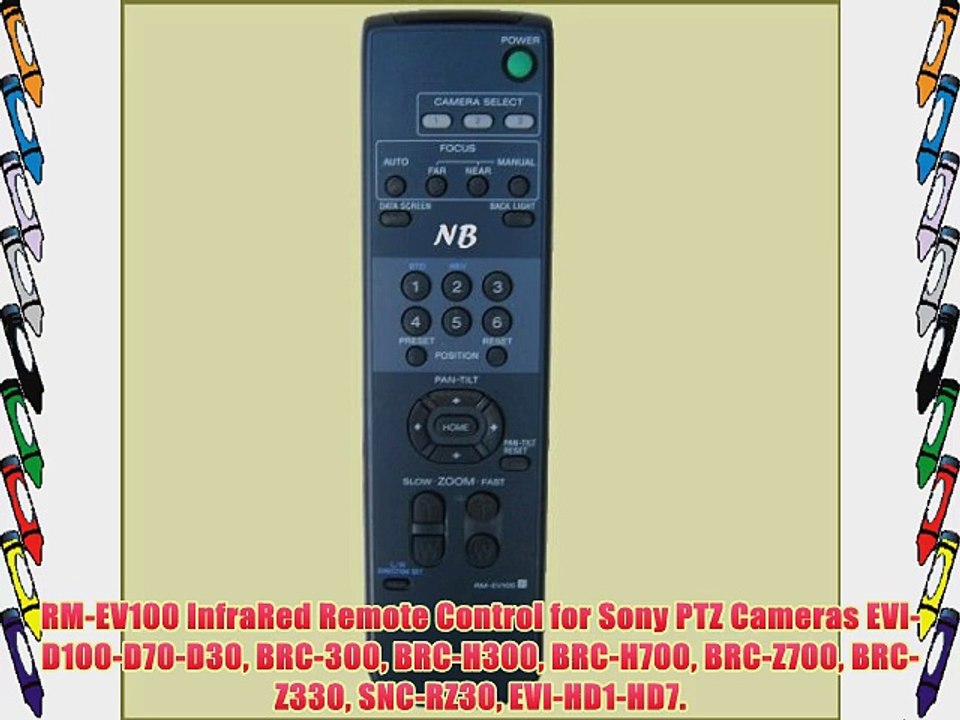 RM-EV100 InfraRed Remote Control for Sony PTZ Cameras EVI-D100-D70-D30 BRC-300 BRC-H300 BRC-H700