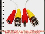 3 Pack of 150ft 150 Feet All-In-One Siamese CCTV Security Camera BNC Video and Power Cable