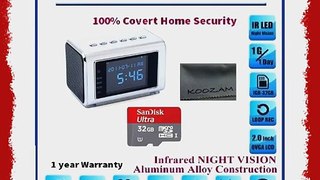 4 in 1 Mini Hidden Spy Camera Radio Clock w/Infrared Night Vision - Built-In Screen Speaker