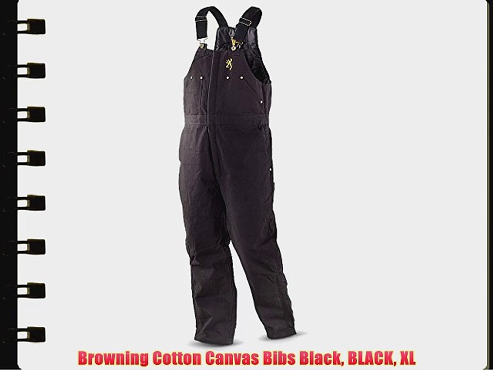 Browning Cotton Canvas Bibs Black BLACK XL