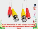 (3) Pack 100ft Pre-made All-in-One Video and Power BNC RCA Cable with BNC to RCA Connector