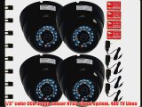 VideoSecu 4 of Color CCD Outdoor CCTV Dome Security Cameras Wide Angle Infrared Day Night Vision