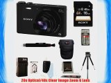 Sony DSC-WX350/B DSCWX350 WX350 18 MP Digital Camera (Black)   Sony 16GB SDHC/SDXC Memory Card