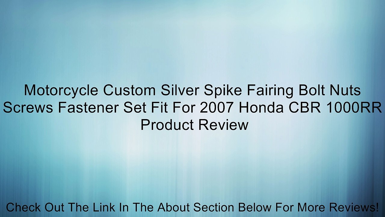 Motorcycle Custom Silver Spike Fairing Bolt Nuts Screws Fastener Set Fit For 2007 Honda CBR 1000RR Review